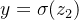 y = \sigma( z_{2})