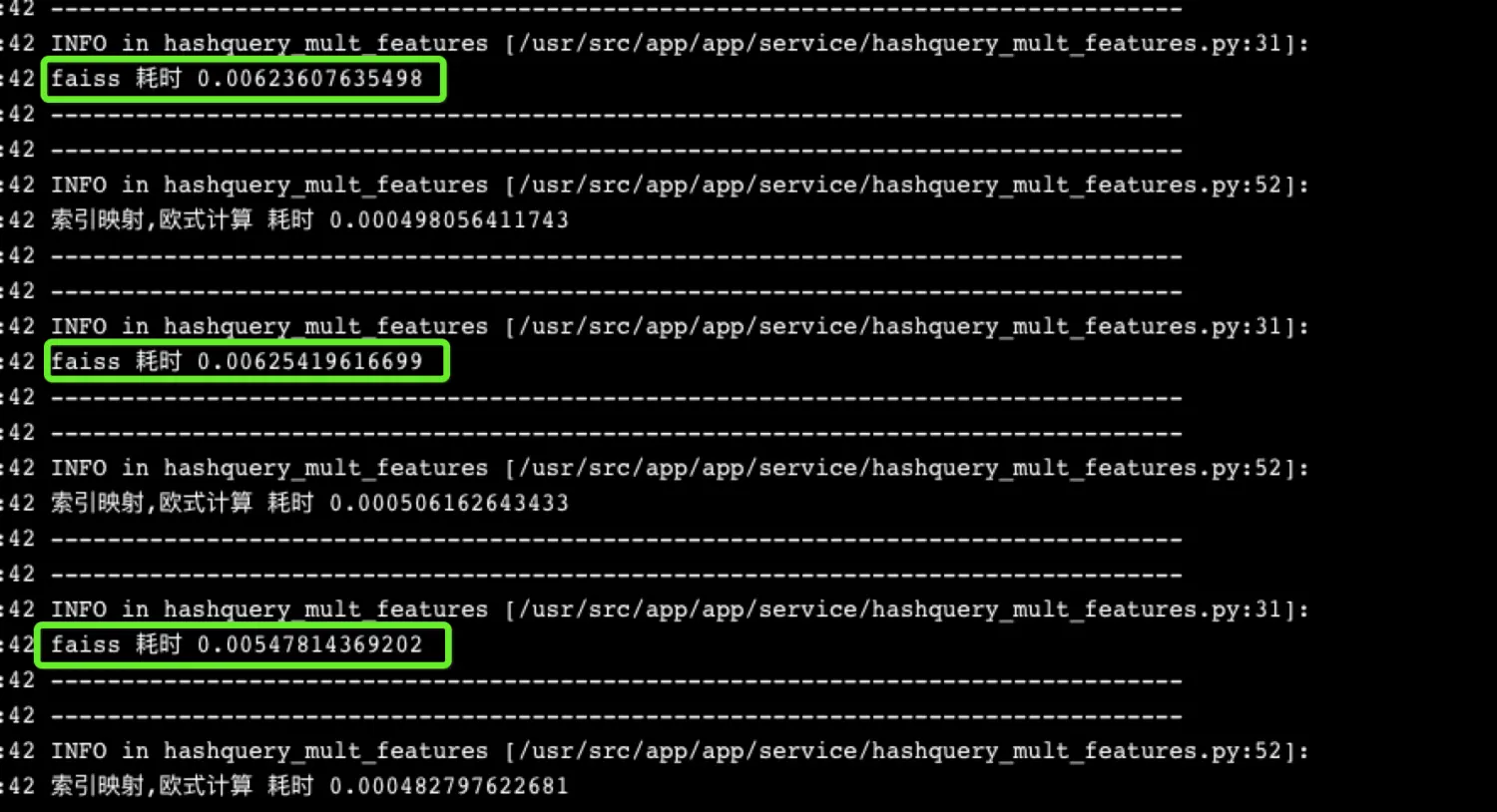 CPU=1 & OMP_NUM_THREADS=1 faiss 检索时间