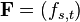 \mathbf F = (f_{s,t})