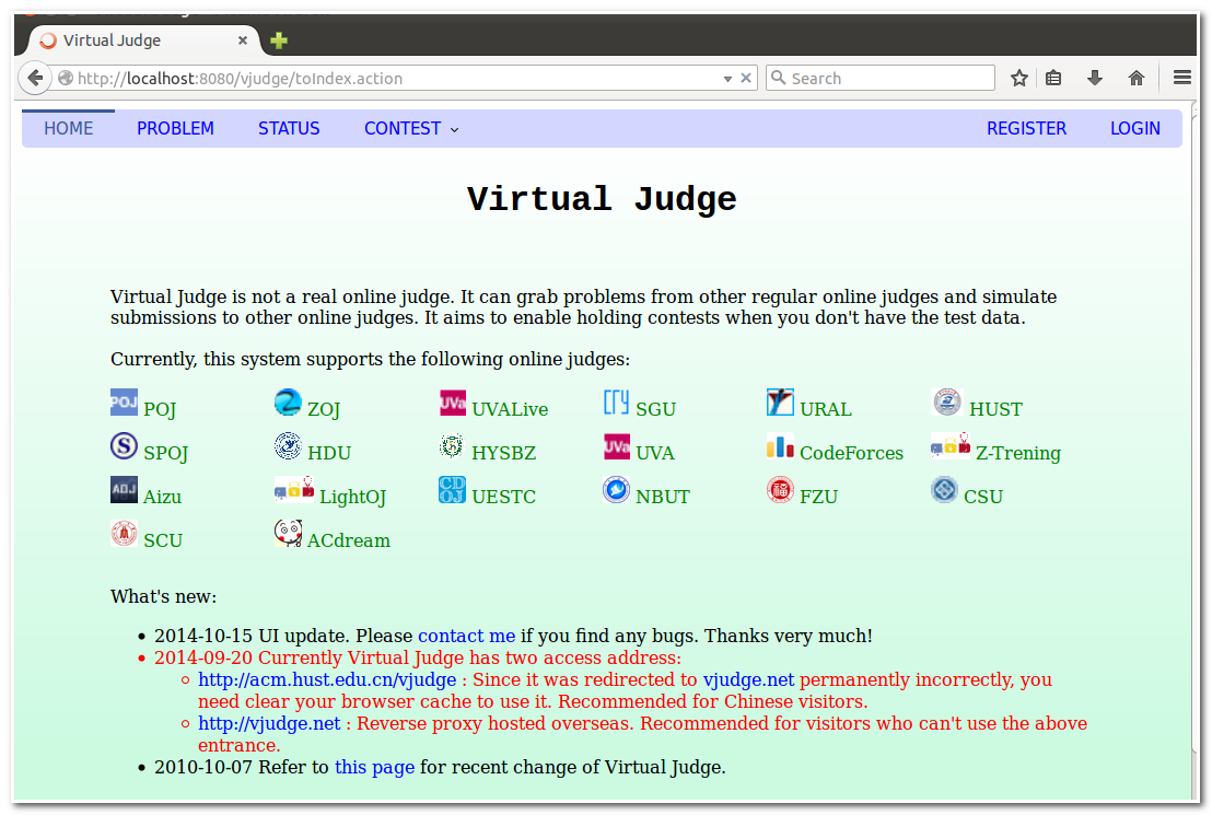 Ubuntu 14.04 下 Virtual Judge 的搭建