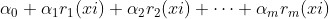 \alpha _{0}+\alpha _{1}r_{1}(xi)+\alpha _{2}r_{2}(xi)+\cdots +\alpha _{m}r_{m}(xi)