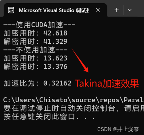 Takina图像Cuda加速效果