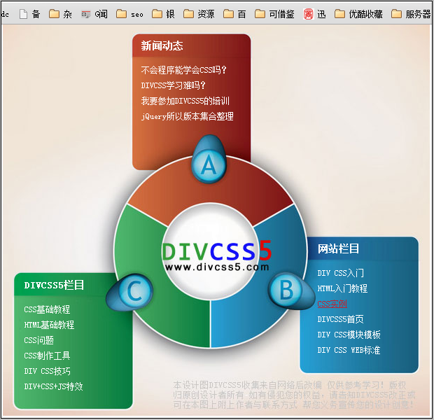 CSS实例最终浏览器效果截图