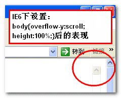 IE6下的双滚动条