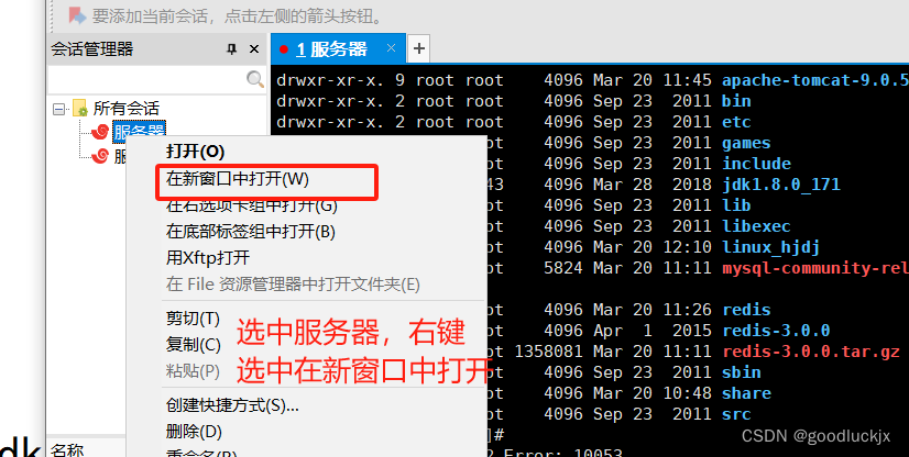 使用xshell另外打开一个窗口