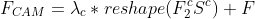 F_{CAM}=\lambda_{c}*reshape(F^{c}_{2}S^{c})+F