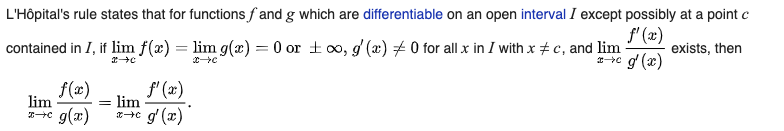 L'Hôpital's rule