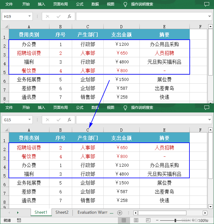 重排Excel行顺序