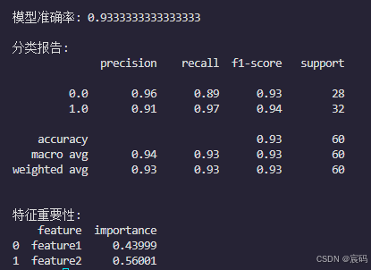 终端输出的模型信息