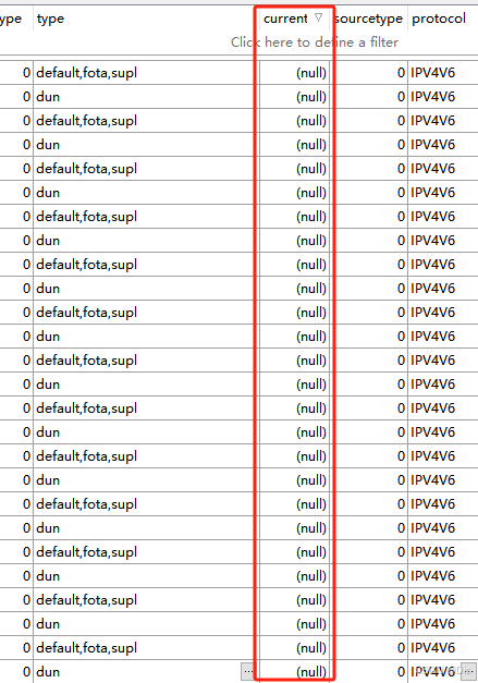 telephony.db carriers table - current col