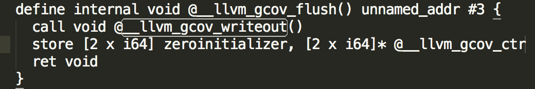 图3 __llvm_gcov_flush 代码示例