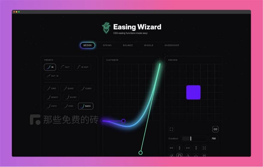 Easing Wizard 界面