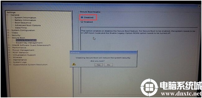 戴尔关闭Secure Boot