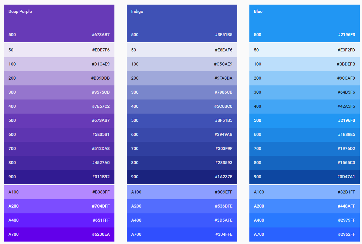 material design palette