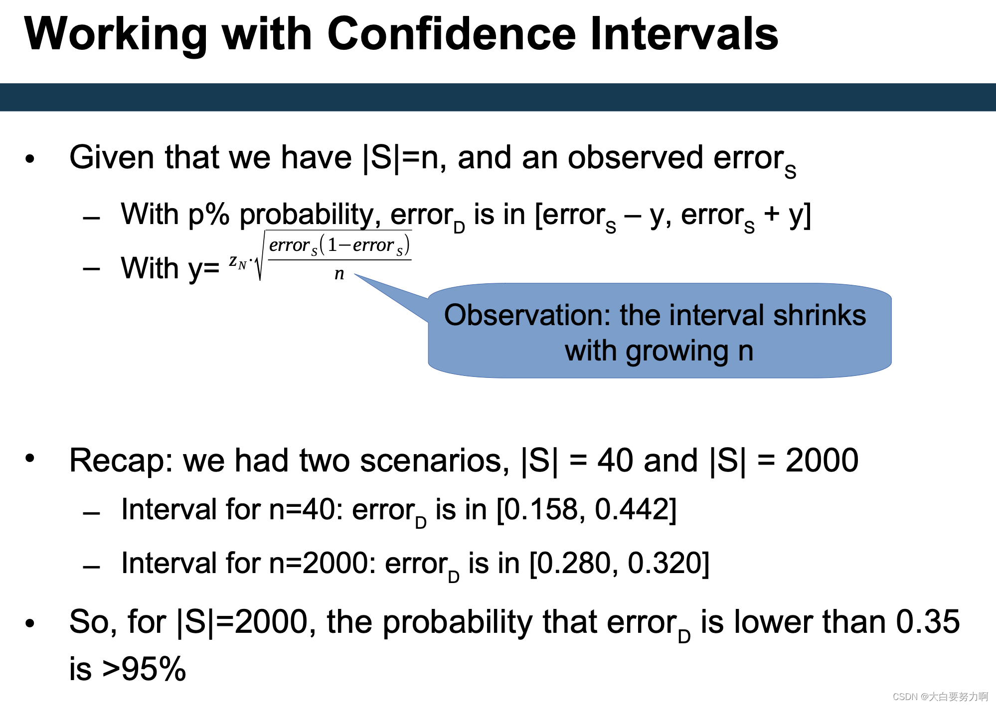 Working with Confidence Intervals