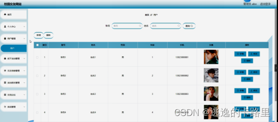 图5-8用户管理界面图