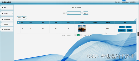 图5-15交友信息管理界面图