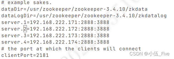 图 3-18 zoo.cfg文件配置