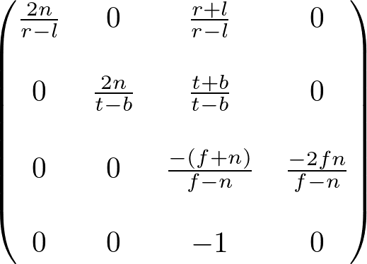 OpenGL Perspective Projection Matrix