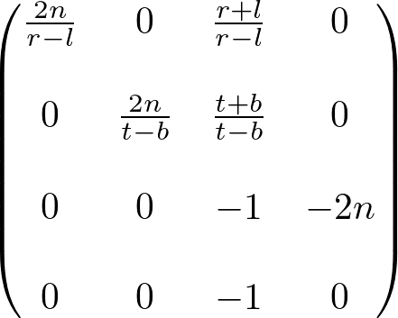 general perspective matrix