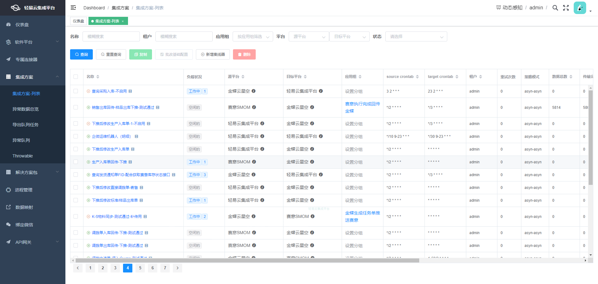 轻易云数据集成平台金蝶集成接口配置