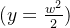 ( y = \frac{w^2}{2} )