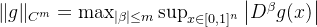 \|g\|_{C^{m}}=\max _{|\beta| \leq m} \sup _{x \in[0,1]^{n}}\left|D^{\beta} g(x)\right|