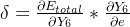 \delta =\frac{\partial E_{total}}{\partial Y_{6}}*\frac{\partial Y_{6}}{\partial e}