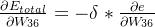 \frac{\partial E_{total}}{\partial W_{36}}=-\delta*\frac{\partial e}{\partial W_{36}}