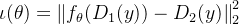 \iota (\theta )=\left \| f_{\theta }(D_{1}(y))-D_{2}(y) \right \|_{2}^{2}