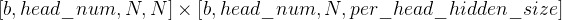 \left[b, h e a d \_n u m, N, N\right] \times\left[b, h e a d \_n u m, N, p e r \_h e a d \_h i d d e n \_s i z e\right]