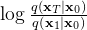 \log \frac{q\left(\mathbf{x}_{T} \mid \mathbf{x}_{0}\right)}{q\left(\mathbf{x}_{1} \mid \mathbf{x}_{0}\right)}