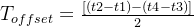 T_{offset}=\frac{[(t2-t1)-(t4-t3)]}{2}