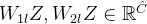 W_{1l}Z, W_{2l}Z \in \mathbb{R}^{\hat{C}}