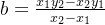 b = \frac{x_1 y_2 - x_2 y_1}{x_2 - x_1}