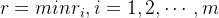 r=min{ r_i} ,i=1,2,\cdots,m