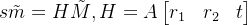 s\tilde{m}=H\tilde{M},H=A\begin{bmatrix}r_{1} &r_{2} &t\end{bmatrix}